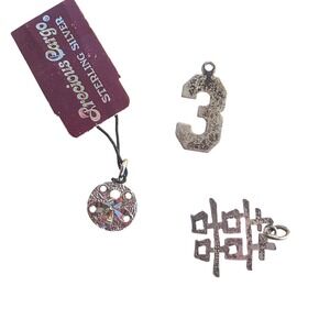 Precious Cargo Sterling Silver Charms Sand Dollar Number 3 Double Happiness Set